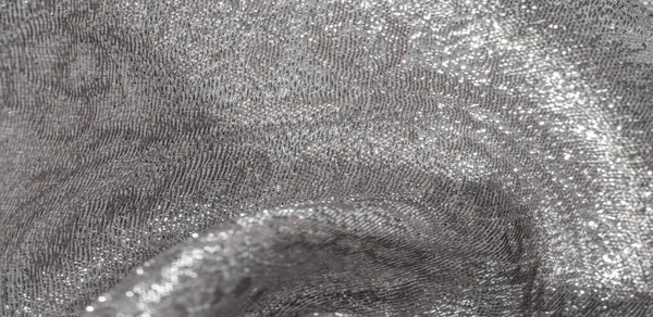 Textura de fondo, patrón. tela de brocado blanco. Broca de organza — Foto de Stock