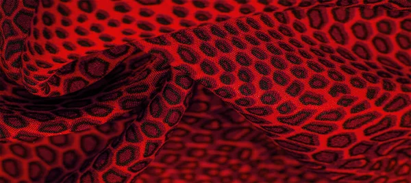 Red silk fabric, animal skin. All projects are new and designed — Stock Photo, Image