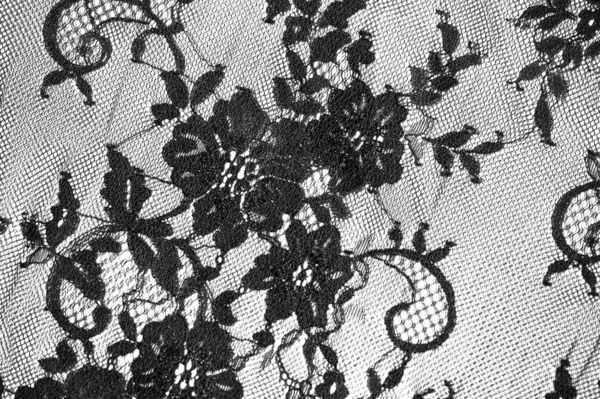 Exture background, pattern. black lace fabric. This beautiful la — Stock Photo, Image