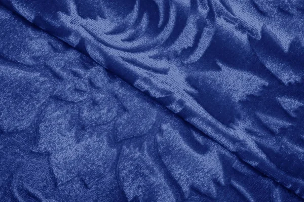 Textura pano de fundo veludo padrão de cor azul Veludo é s — Fotografia de Stock