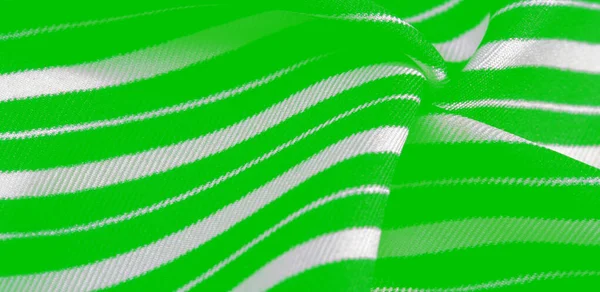 Silk striped fabric. green white stripes. This beautiful, super — Stock Photo, Image