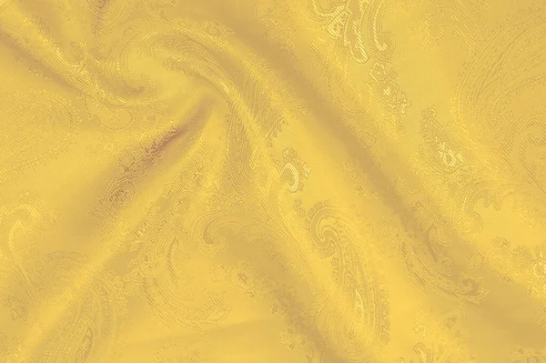 Texture, background, The silk fabric is yellow. This yellow stam — Stock Photo, Image