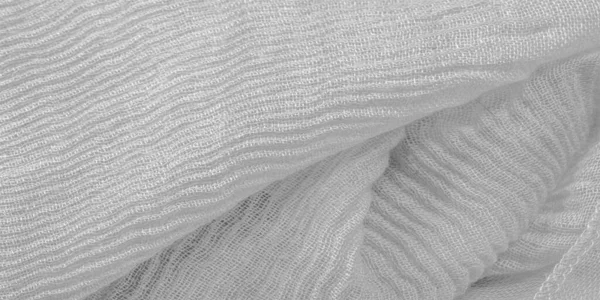 Textuur, achtergrond, patroon, witte zijde gegolfd geplet Fabr — Stockfoto