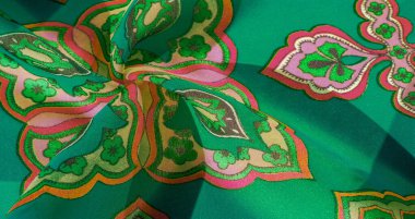 doku, arka plan, bir desen ile çok renkli ipek kumaş 