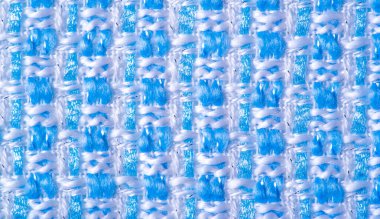 Doku, kumaş, desen. Mavi ve beyaz ipliklerden oluşan büyük bir difon,