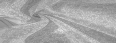 Doku deseni, beyaz arka plan üzerinde siyah gri ipek kumaş, f