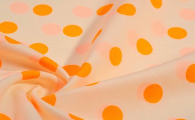 Dokulu arka plan, turuncu polka nokta ipek kumaş. Bu çok yönlü