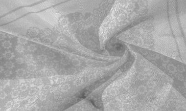 Doku deseni, beyaz arka plan üzerinde siyah gri ipek kumaş, f