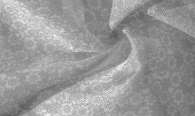 Doku deseni, beyaz arka plan üzerinde siyah gri ipek kumaş, f