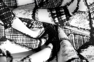 doku, arka plan, desen. siyah soyut f ile beyaz kumaş