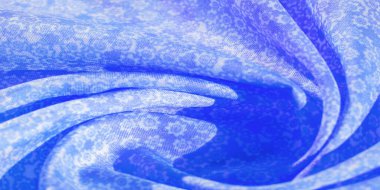 Doku, desen, beyaz bir arka plan üzerinde mavi ipek kumaş, çiçek