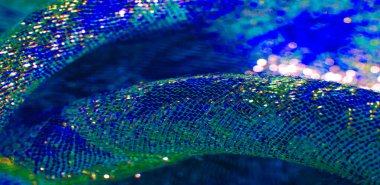 Doku arka planı, desen. mavi brokar kumaş. Organza brocad