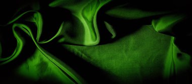 doku, arka plan, desen. yeşil ipek kumaş panoramik fotoğraf.