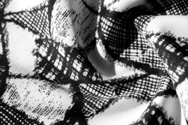 doku, arka plan, desen. siyah soyut f ile beyaz kumaş