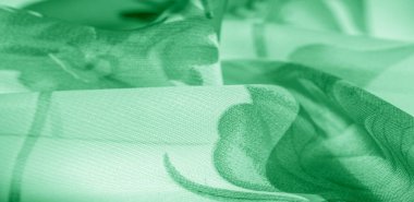 Doku arka plan, desen, duvar kağıdı. beyaz ipek kumaş, yeşil