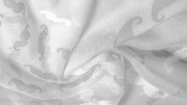 Doku arka plan, boyalı karikatür musta ile beyaz ipek kumaş