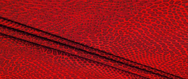 red silk fabric, animal skin. All projects are new and designed