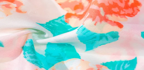 Wzór tkaniny bawełnianej tekstury. Kwiaty róże na białym rynek — Zdjęcie stockowe