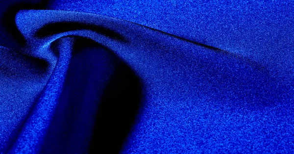 Achtergrond, patroon, textuur, behang, blauwe zijde stof. Voeg een — Stockfoto