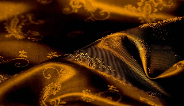 Текстура фоновий візерунок Жовта гірчиця коричневий шифон тканина б — стокове фото