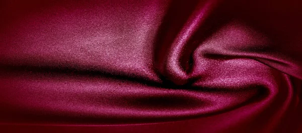 Textura, tecido de seda vermelha foto panorâmica. Silk Duke cetim humor  - — Fotografia de Stock