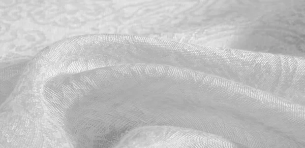 감촉 배경 무늬 패브릭 꽃 장식 흰색. 이 공동 — 스톡 사진