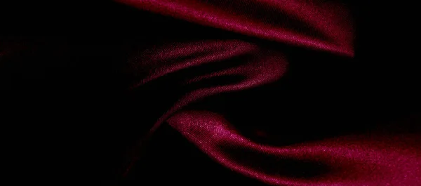 Texture, tessuto di seta rossa foto panoramica. Seta Duca umore raso  - — Foto Stock