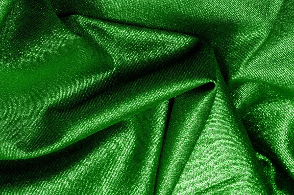 Texture, fond, motif. Le tissu est vert foncé enduit wi — Photo