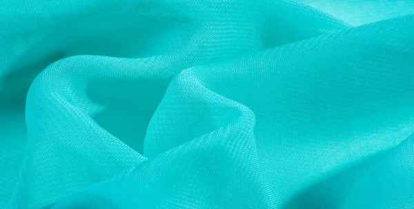 Texture background pattern  blue silk fabric. this silk organza — Stock Photo, Image