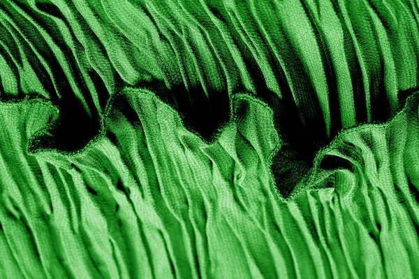 Texture, background, pattern, Fabric silk pleated green. This be — Stock Photo, Image
