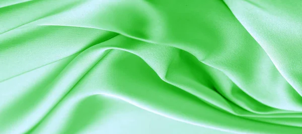 Textura de fondo, patrón. Tejido de seda verde esmeralda. Este wil — Foto de Stock