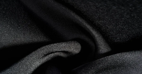 Háttér, mintázat, textúra, tapéta, fekete selyem anyagból. Hozzáadása — Stock Fotó