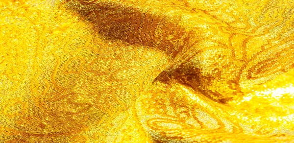 Sfondo texture, modello. tessuto; broccato in oro giallo. Organz — Foto Stock