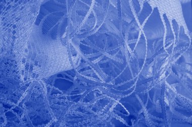 Doku, arka plan mavi tül. Hacim, yetenek veya ayrıntılı d ekleme