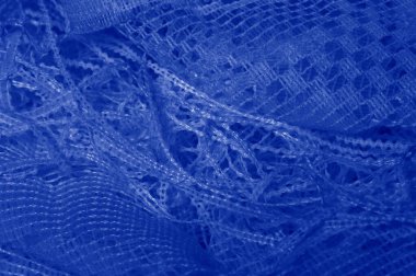 Doku, arka plan mavi tül. Hacim, yetenek veya ayrıntılı d ekleme