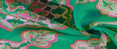 doku, arka plan, bir desen ile çok renkli ipek kumaş 