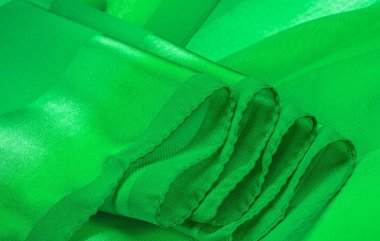 Doku, arka plan, metalik s ile yeşil ipek çizgili kumaş