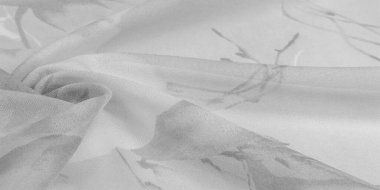 Doku, arka plan, büyük desenli ince yarı saydam ipek.