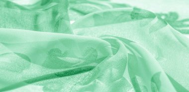Doku arka plan, desen, duvar kağıdı. beyaz ipek kumaş, yeşil