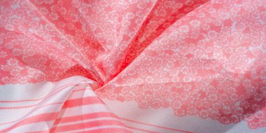 Doku, arka plan, desen, beyaz bir backgr üzerinde pembe ipek kumaş