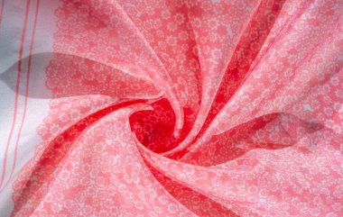 Doku, arka plan, desen, beyaz bir backgr üzerinde pembe ipek kumaş