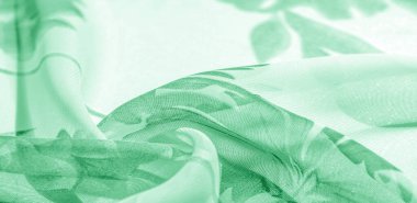Doku arka plan, desen, duvar kağıdı. beyaz ipek kumaş, yeşil