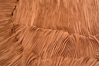 Doku, arka plan, desen, Kumaş gofre kahverengi. Kayısı rengi.