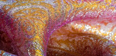 Doku arka planı, desen. pembe brokar kumaş. Organza brocad