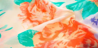 doku deseni pamuklu kumaş. Beyaz bir backgrou üzerinde çiçekler güller