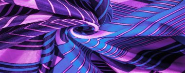 Doku, arka plan, mavi çizgili desenli ipek kumaş. Th