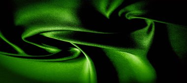 doku, arka plan, desen. yeşil ipek kumaş panoramik fotoğraf.