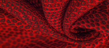 kırmızı ipek kumaş, hayvan derisi. Tüm projeler yeni ve tasarlanmış 