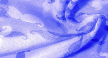 Doku Arka Plan, Boyalı Karikatür Mustac ile Mavi İpek Kumaş