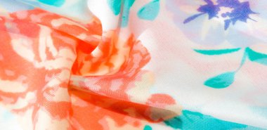 doku deseni pamuklu kumaş. Beyaz bir backgrou üzerinde çiçekler güller